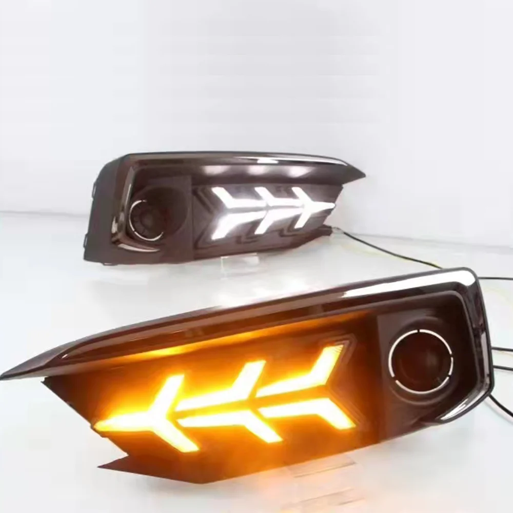 Auto Daytime Running Light LED DRL Front Foglight Head Fog Lamp Reflector Body Kit Upgrade Accessories For Honda Civic 2019