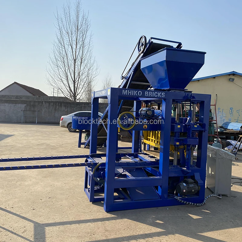 BLOCKTECH QT4-24 concrete cement standard solid block molds standard solid brick color paver concrete block production line