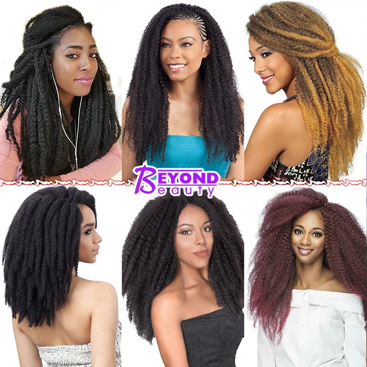 Burgundy synthetic marley braid afro curl marley braid hair synthetic afro twist marley hair crochet braids