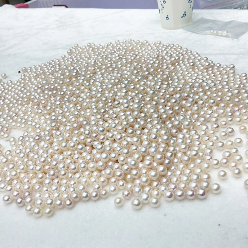 AAA 8-10mm Rice Drop Pearl White Color Natural Freshwater Pearl Half Drilled Rice Pearl Beads
