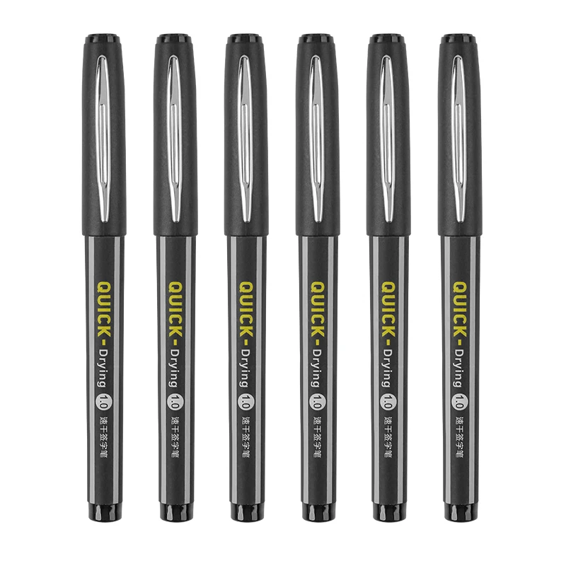 Large Capacity 1.0mm Gel Pen Minimalistic Black Design Smooth Hand Writing Quick-Drying Ergonomic Replaceable Refill