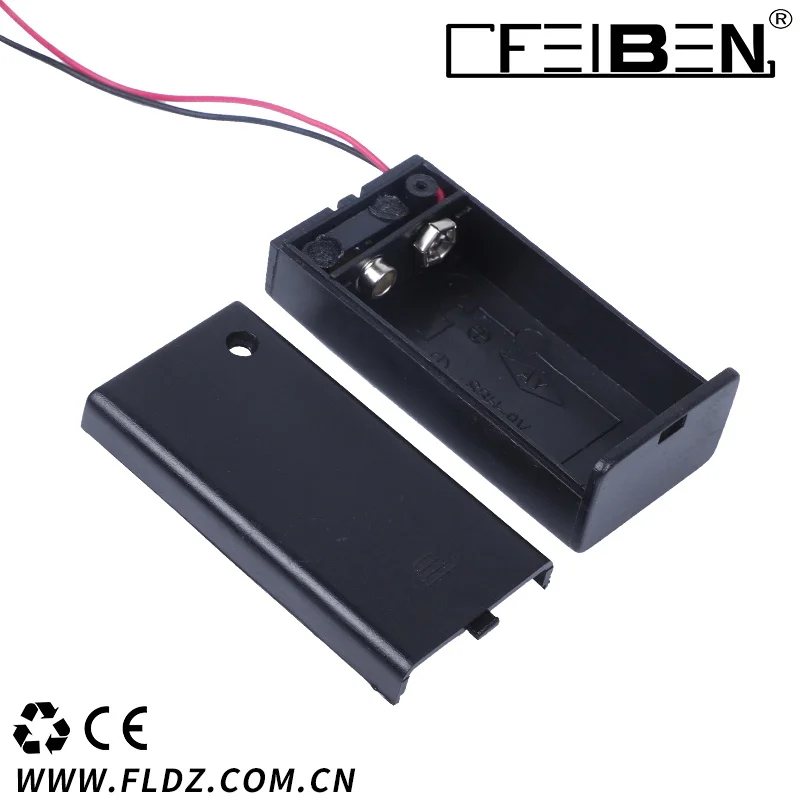4xAAA Plastic Battery Holder for Four Cell Slots with Wire Leads and Slide Cover