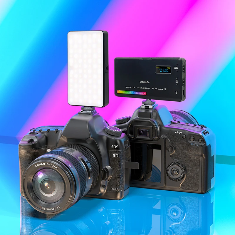 IBELIEVE Ambient Portable Lamp with LED RGB Light Effect for Photography Studio Fill Light with PC Panel Fill Light