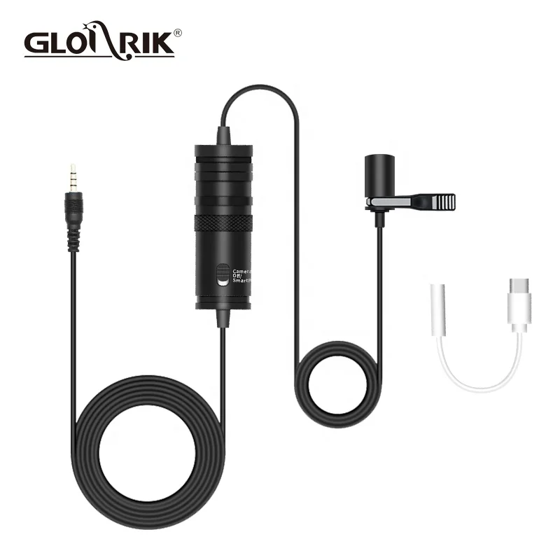 Portable multi function camera video collar clip lapel microphone for youtube video recording vlog