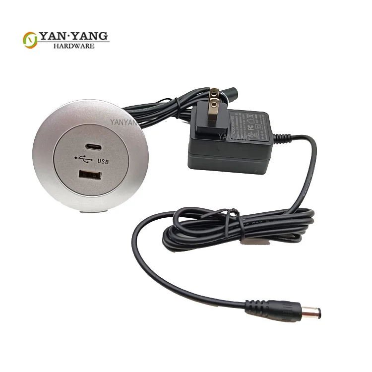 USB-зарядное устройство YANYANG 2 0 порт высокое качество 5 В 2А серебряный аксессуар для дивана настольный шкаф зарядное мобильного телефона
