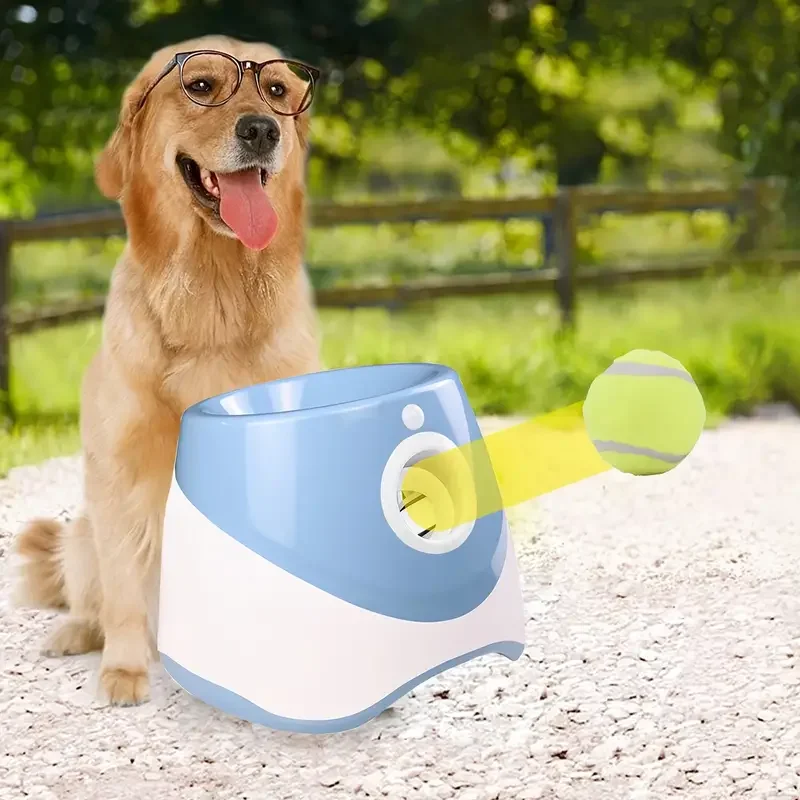 Rechargable Dog Tennis Automatic Launcher Dogs Chasing Toy Mini Tennis Throwing Pinball Machine Fun Pet Interactive Throw Device