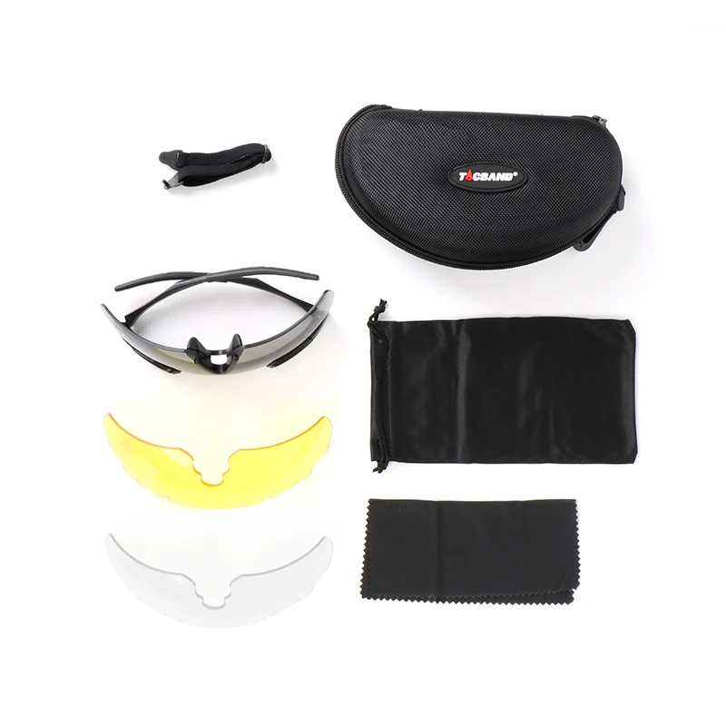 Tacband Lightweight Tactical 2.7mm 3 Interchangeable Lens Anti-shock Action Outdoor Eye Shooting Glasses