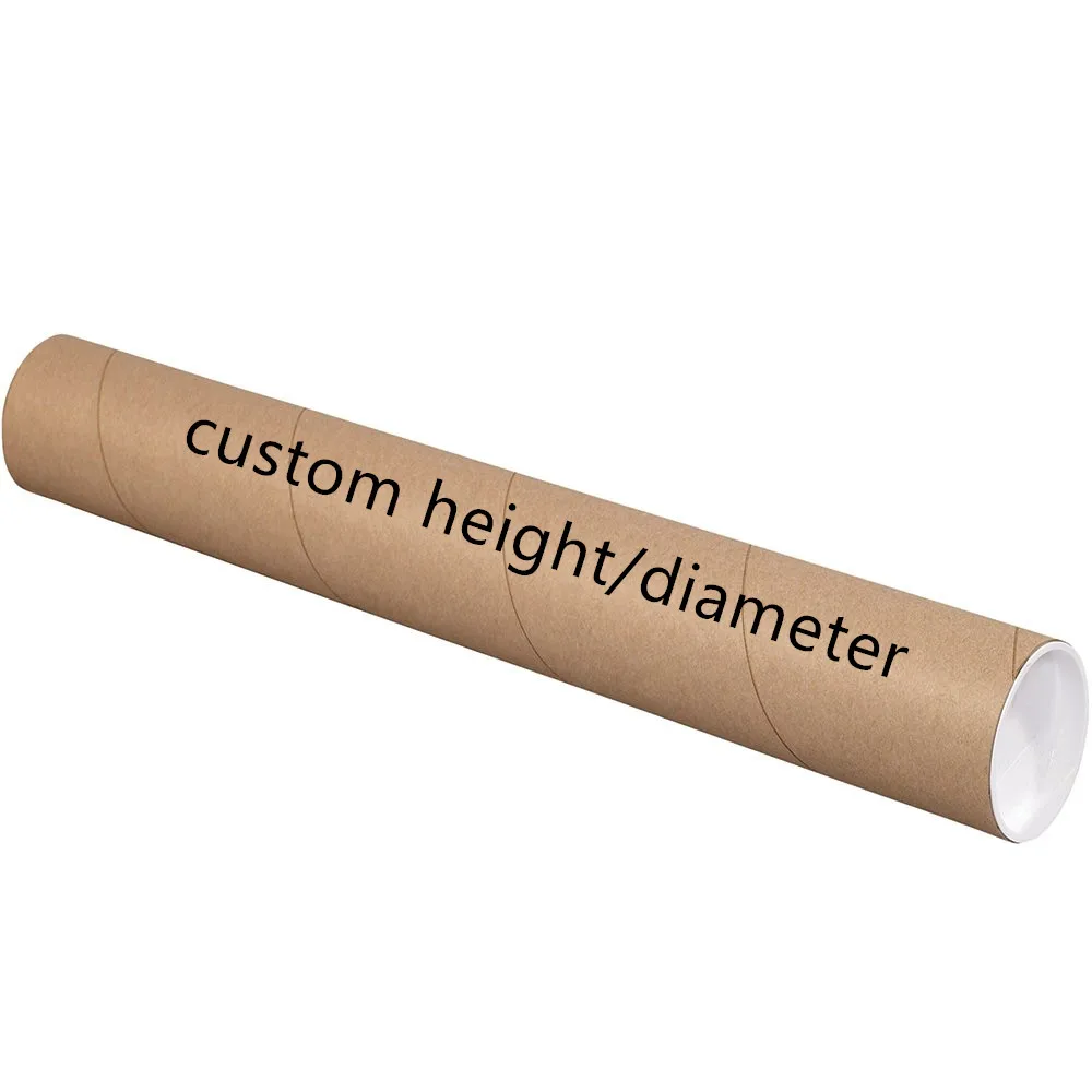 Logo Printed Custom Heavy Duty Kraft Mailing Tubes,Cardboard Shipping Tubes With Cardboard End Cap