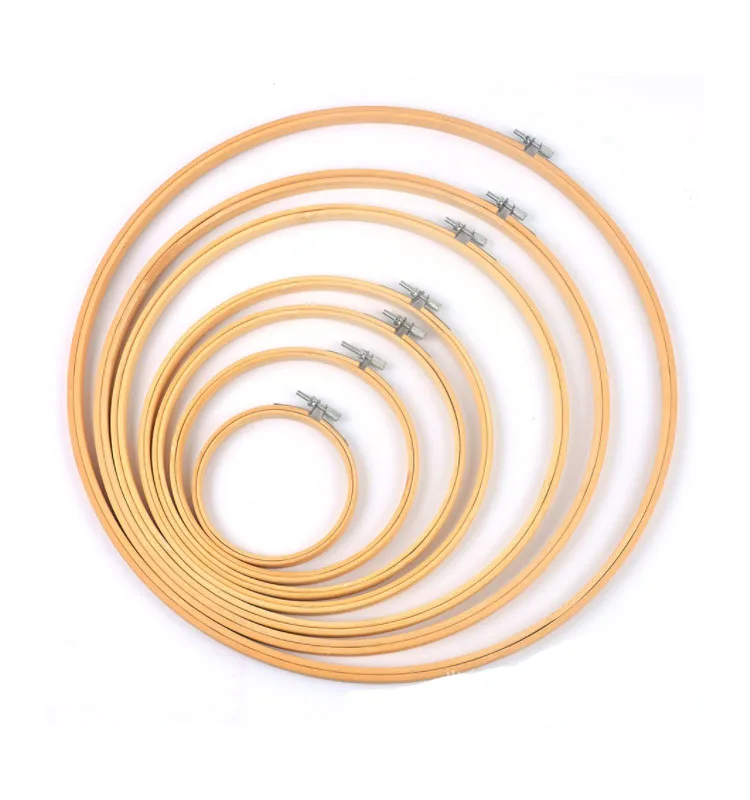 Обруч для вышивки из натурального бамбука, художественное ремесло, вышивка крестиком, круглая бамбуковая рамка, деревянный швейный инструмент, украшение для дома