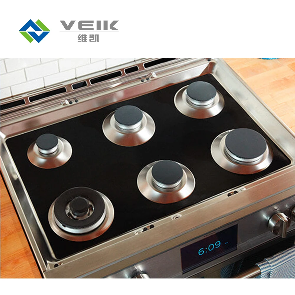 PTFE Gas Range Protectors Black Gas Stove Burner Covers Stove Top Liner