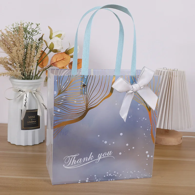 MU Factory Customization Eco Custom Logo Clear PVC PP Shopping Plastic Gift Bags for