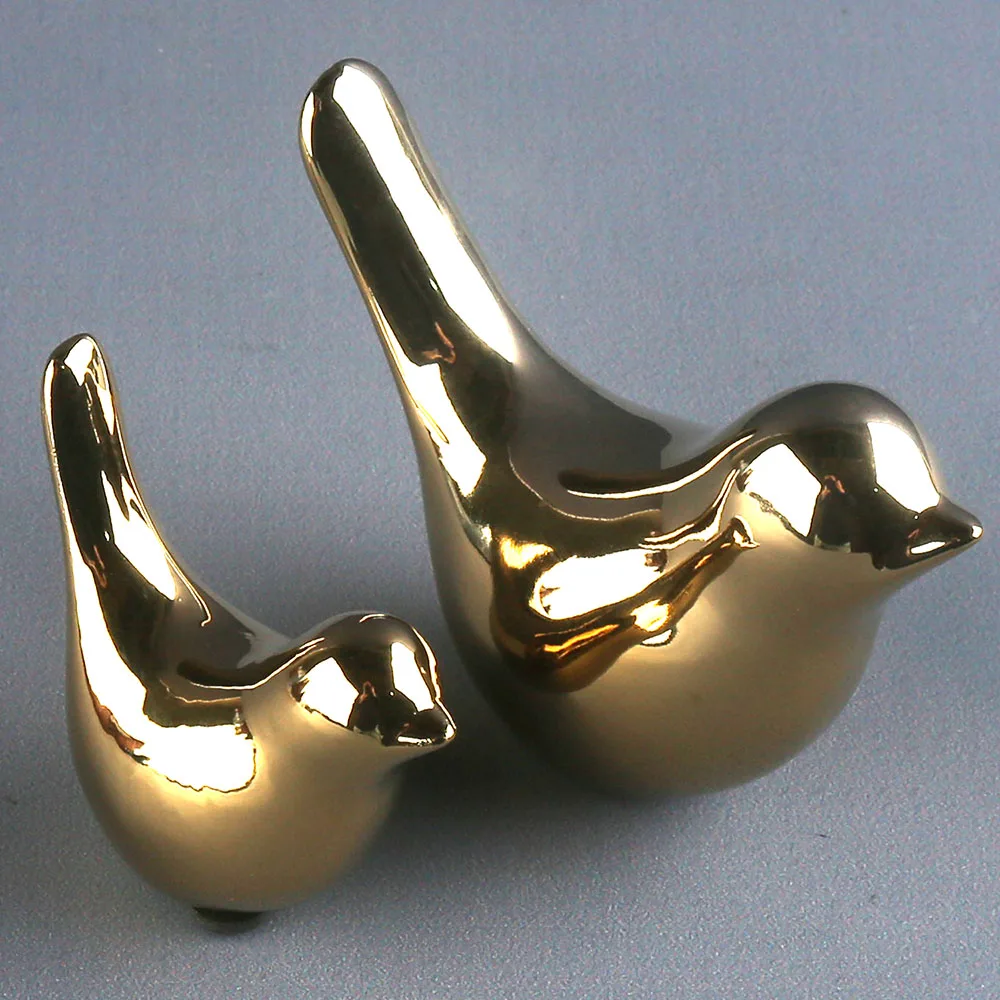 Elegant Graceful Luxury Ceramic Porcelain Home Decor Ornament Gold Bird