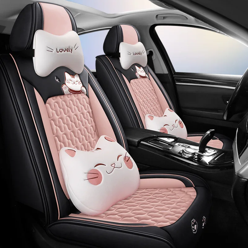 New Style Hot Sale Full Set Universal 5-seats Sedan Car Truck SUV Van Seat Covers PU Leather Customized