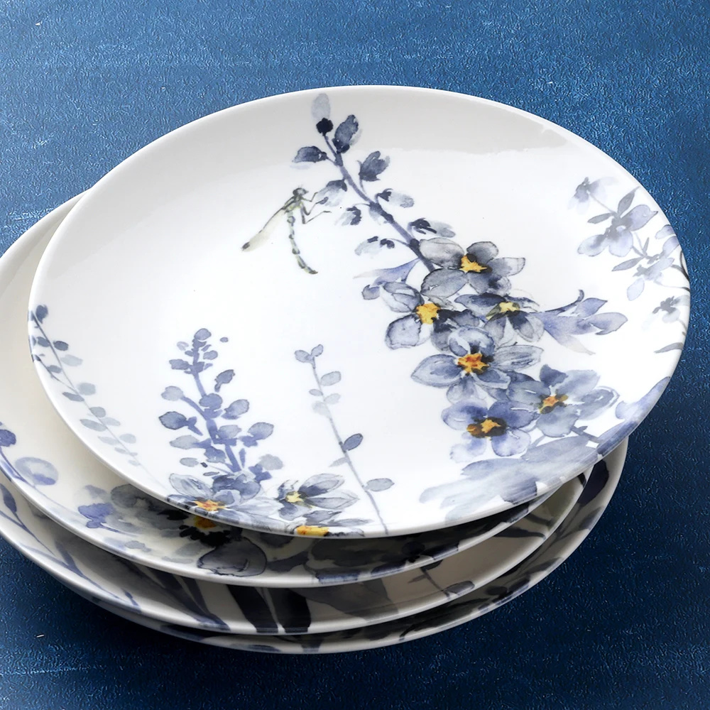 Caroline Design Ceramic tableware from the purple flower collection for spring and everyday use