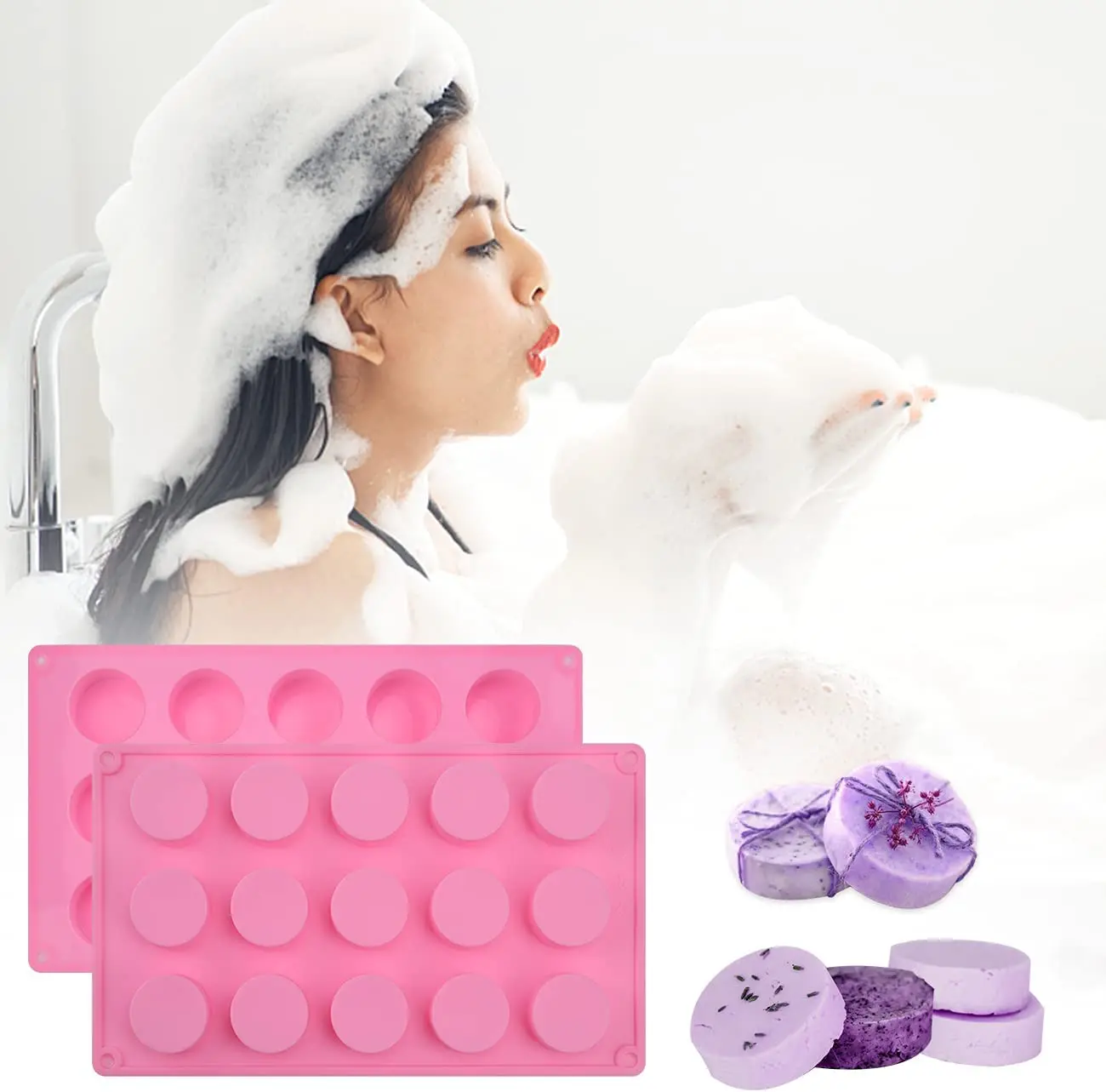 Cavity Round Silicone Molds Polybag Moulds Cake Tools Custom Making Manufacturer 15 Silicone Molds for Resin Sustainable 2pcs