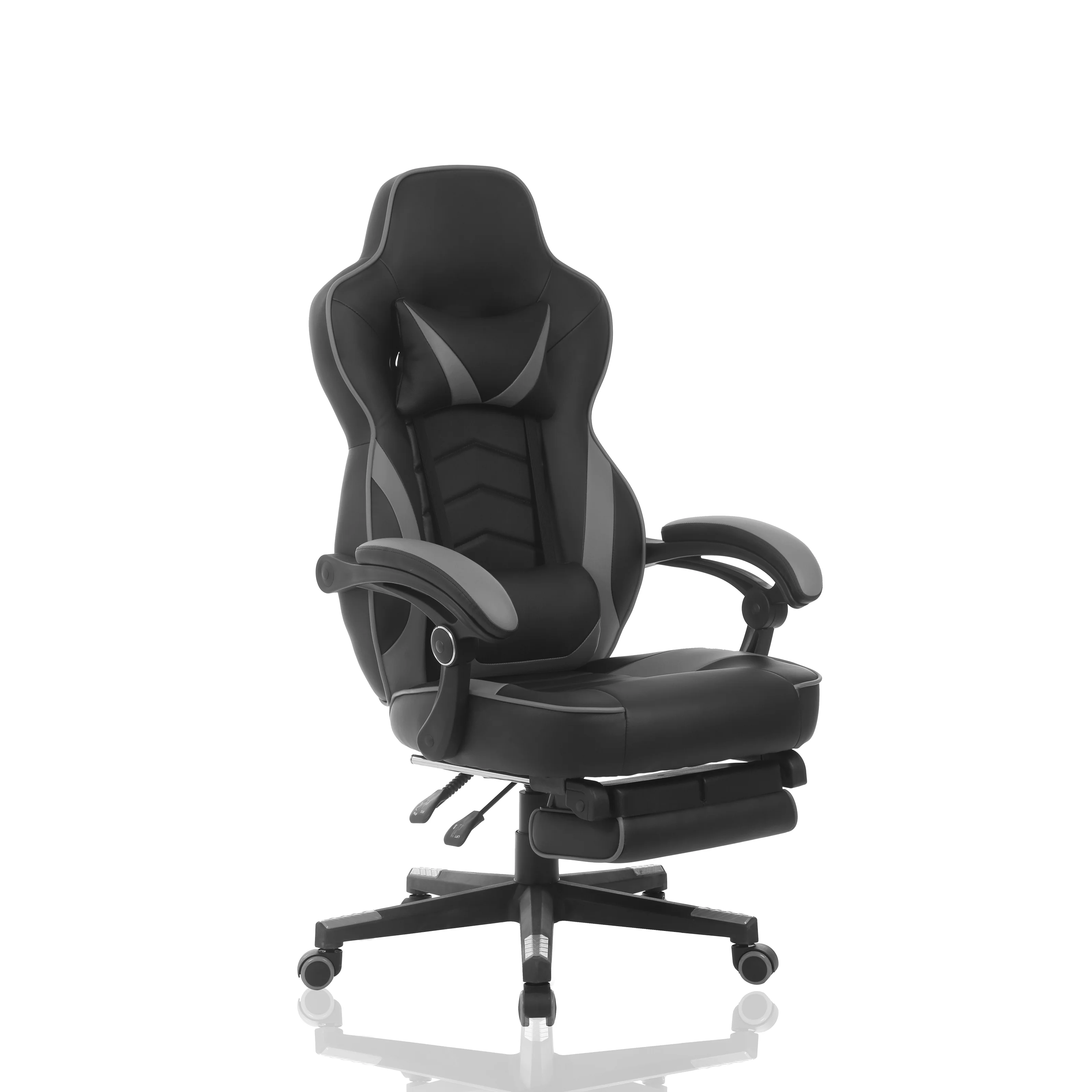 durable gray gaming chair for heavy people gamer chair with footrest grey massage gamer chair cadeira de jogos