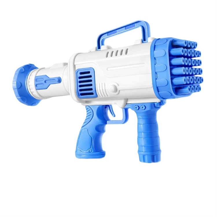 2024 High Quality Kids Handheld Bubble Gun Automatic PVC Gatling Style Summer Outdoor Soap Water Play One Click Start Bubble