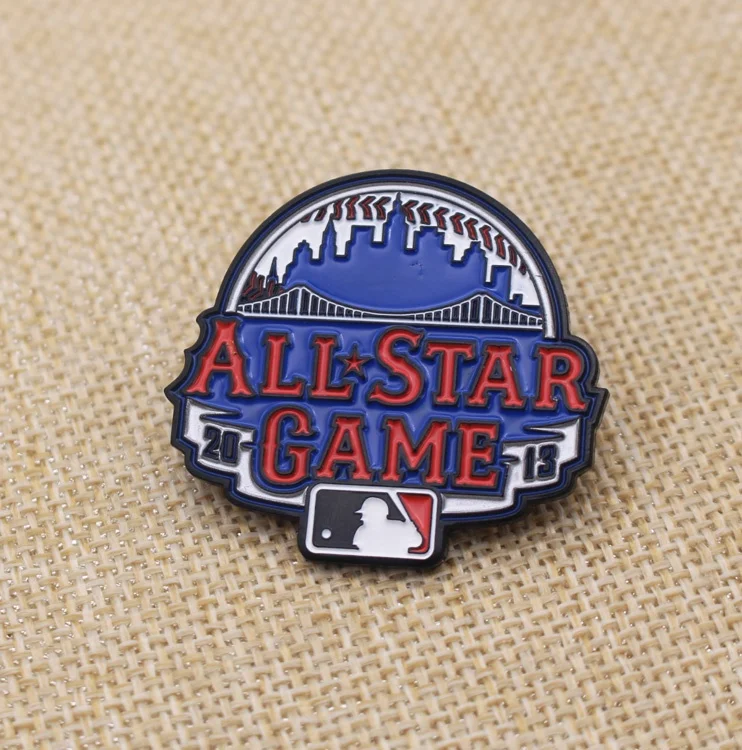 Custom Cheap Soft Enamel Black Metal Color Pin Sport Badge For Baseball Team