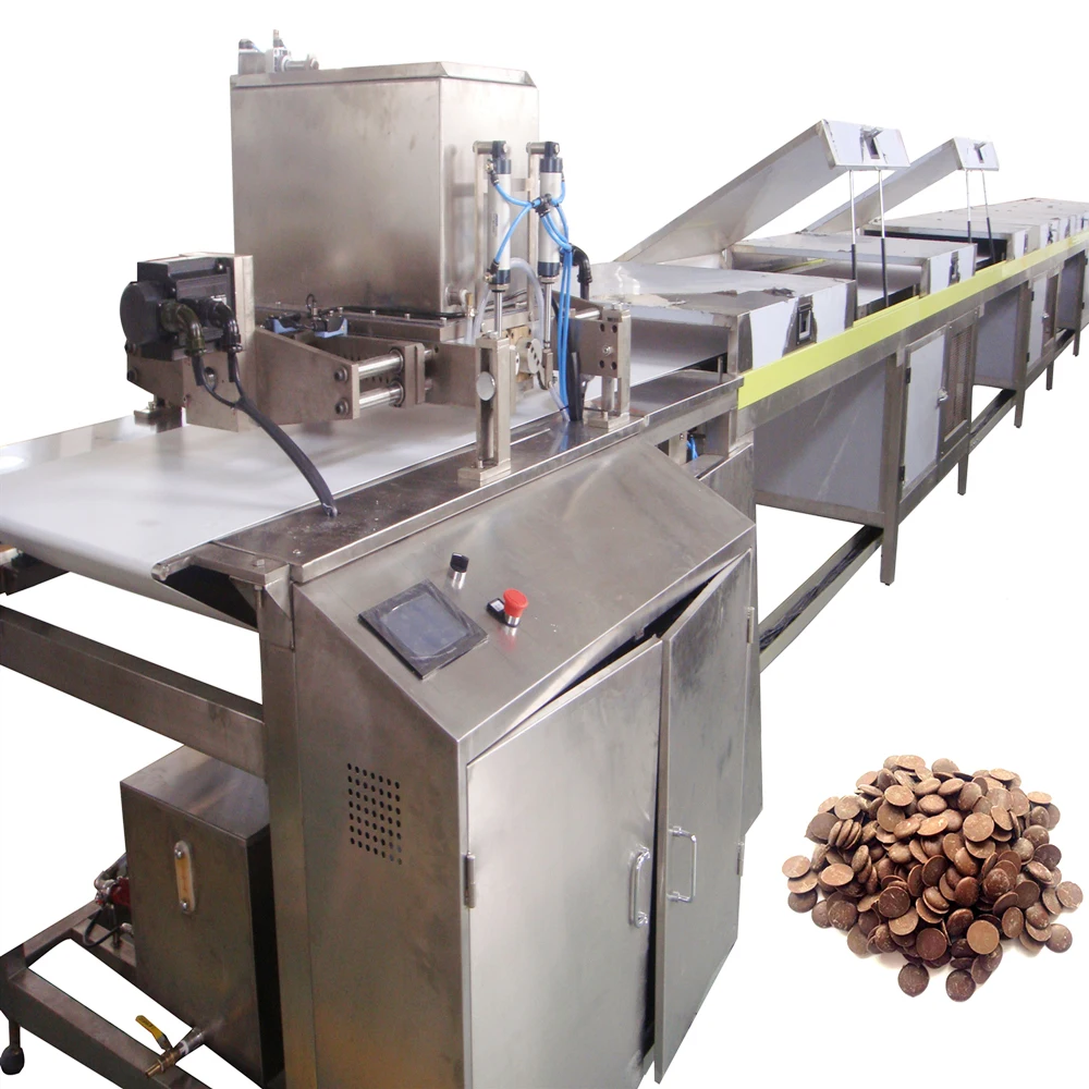QDJ1000 servo depositor chocolate chips production line/chips depositing machine chocolate buttons machine