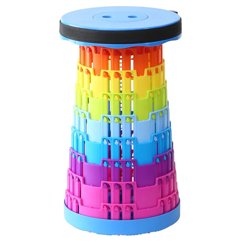 Upgraded Collapsible Stool Bench Adult Portable Retractable 600lbs Telescopic Foldable Camping Stool for Outdoor Fishing Hiking