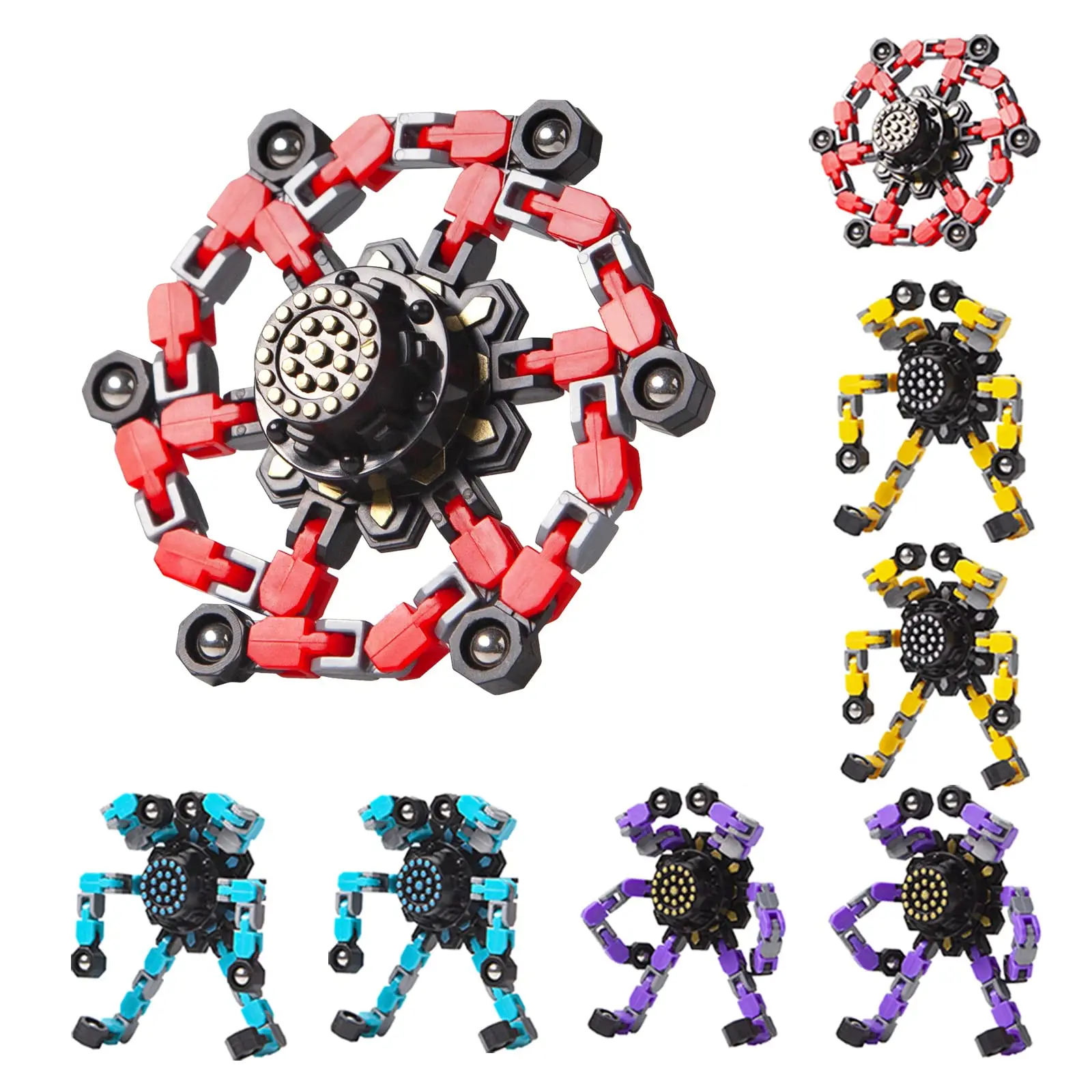 Hot Selling Stress Relief Fingertip Mechanical Transformable Fingertip Gyro Toys Sensory Fidget Spinner Toys for Kids Adults