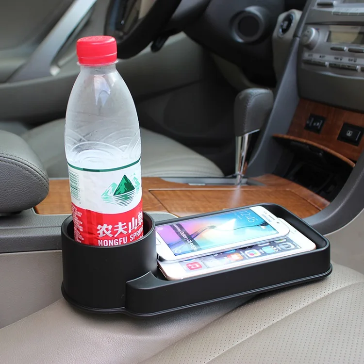 Universal portable promotion plastic car seat gap storage box multifunctional car cup holder stand drink food tray holder