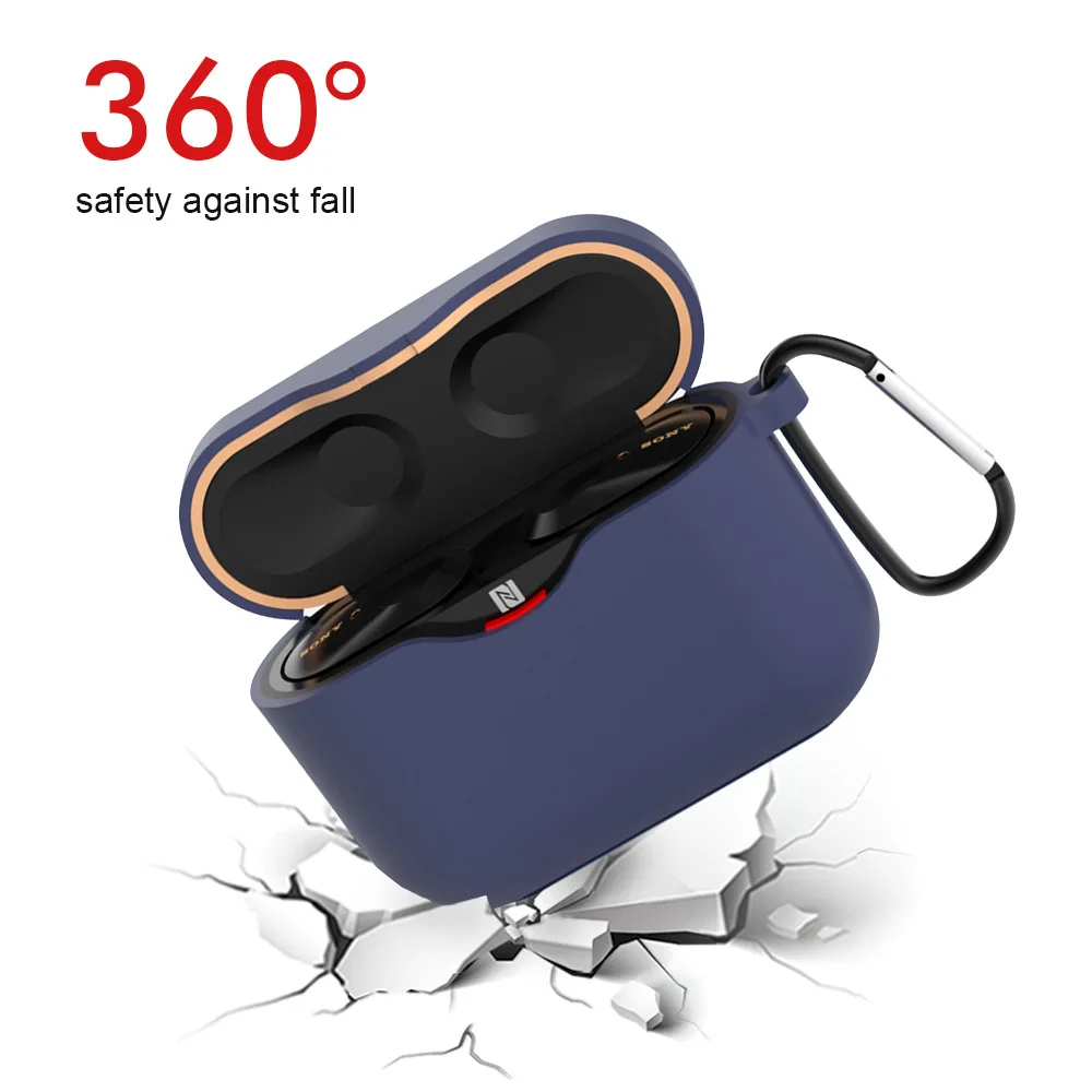 
Soft Silicone Earphone Case Shell For Sony Wf 1000 Xm3 With Anti-Lost Carabiner 