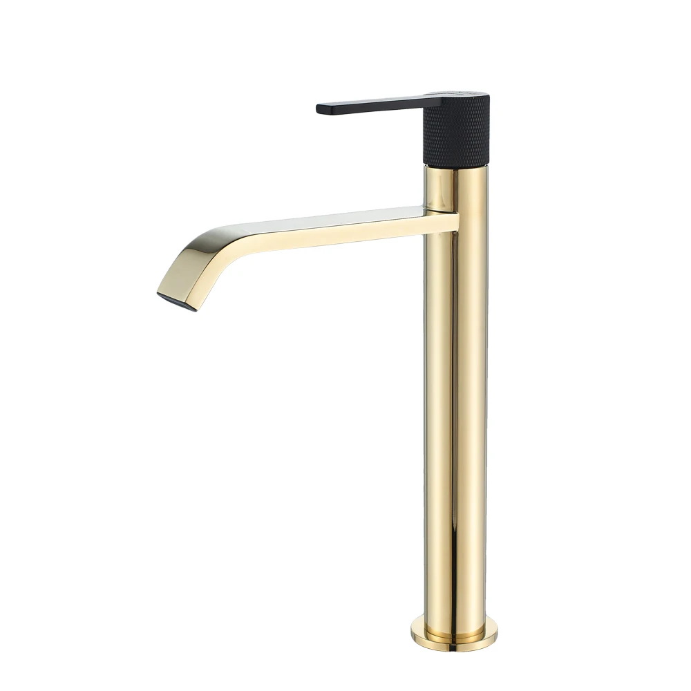 Momali  contemporary gold luxury faucets bathroom single handle high basin faucet free adjustment of hot and cold water taps