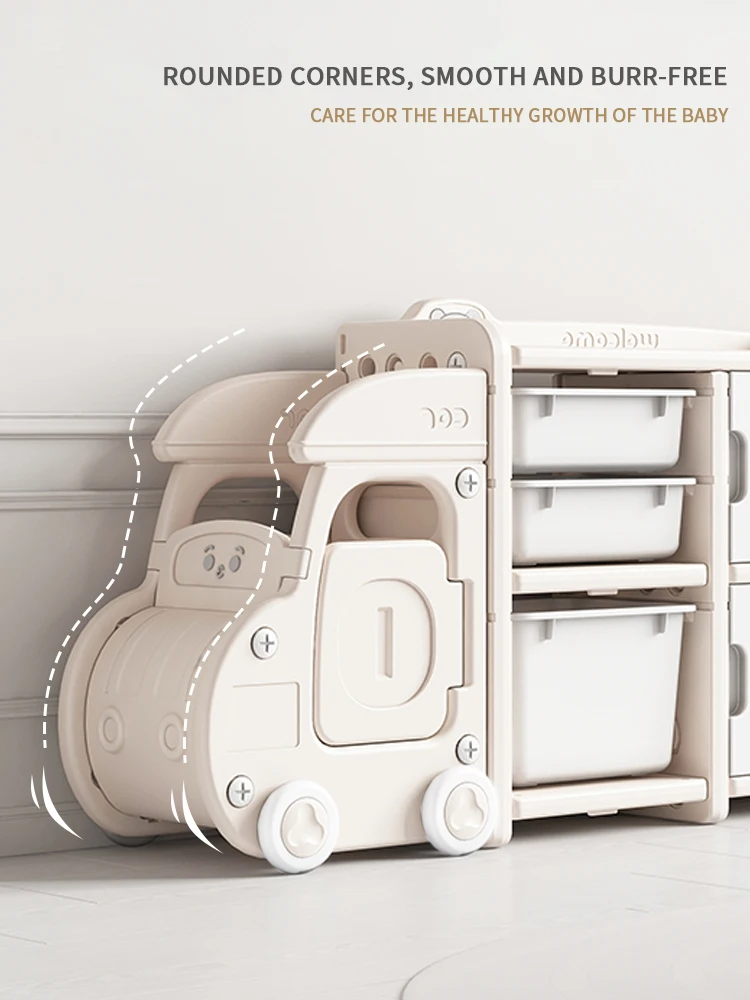 Plastic Baby Bookshelf Kids Toys Cabinet Indoor Bedroom Furniture Set Modern Toy Storage cabinet