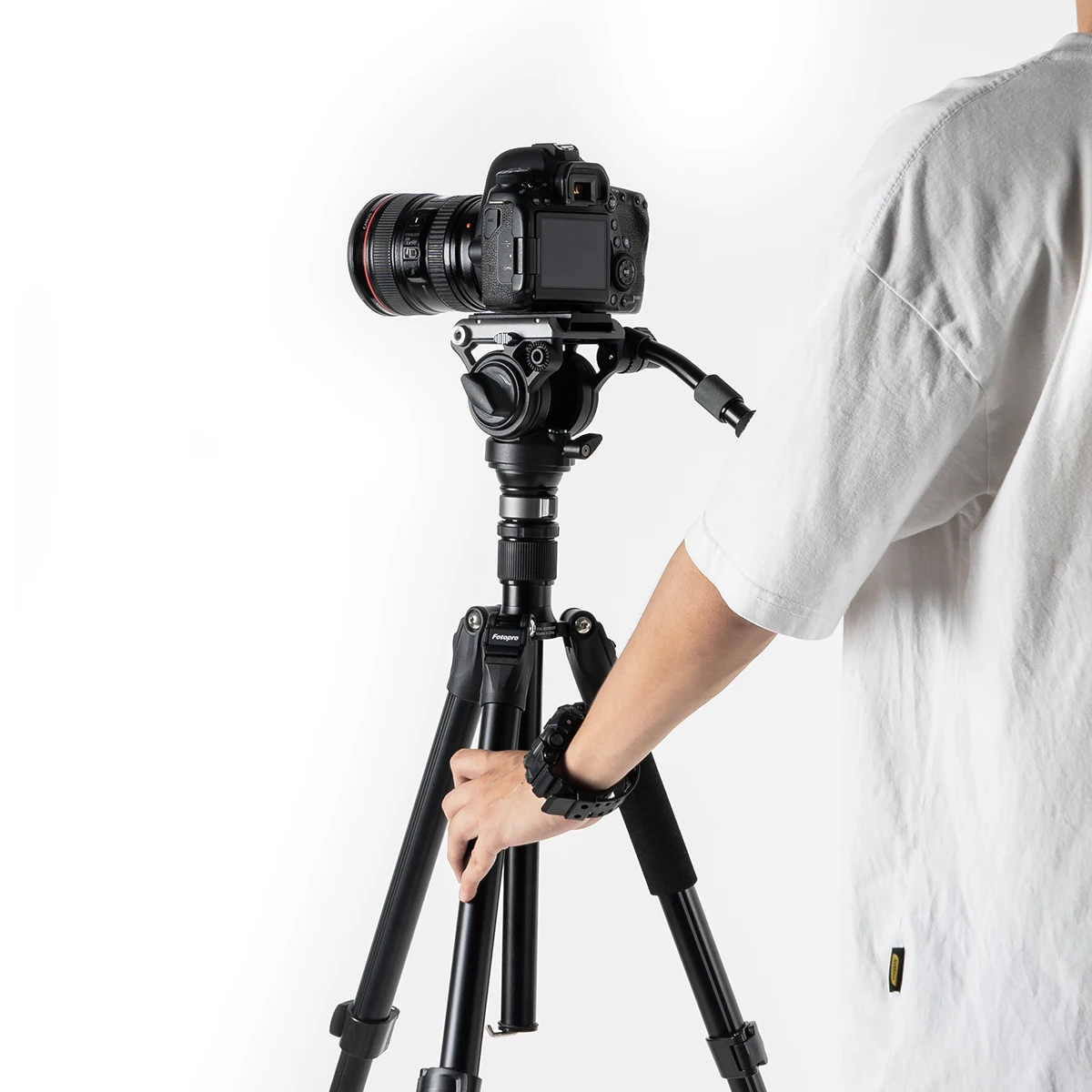 Deluxe Dslr Camera Heavy Duty Tripod Flip Lock Fluid Head Camera Tripod Quick Leveling Adjustable Video Camera Tripod