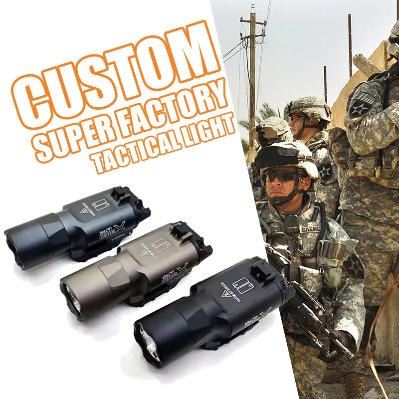 1000 Lm Aluminum Gear Hunting Optical Light Tactical Flashlight Fit 20mm Rail Outdoor Weapon Scout Lights X300U Flashlights