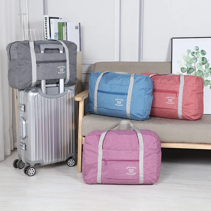 New Fashion Simple large capacity Travel Storage bag Foldable Zipper dust-proof and dirt proof  Luggage bag folding travel ba