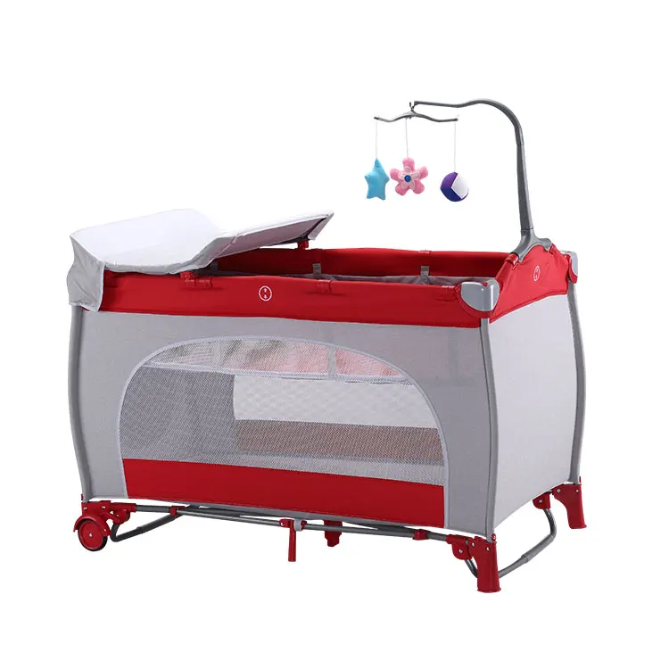 Mamakids S12-7 NEW Plastic Baby Playpen European Standard Hot Sale Baby Travel Cot With Changing Table