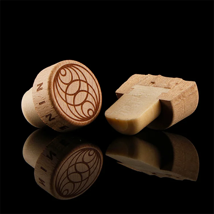 Factory Luxury Spirits Whisky Liquor Wood Bar Top Plastic Glass Wine  bottle T Shape Cap Synthetic cork stoppers for tequila