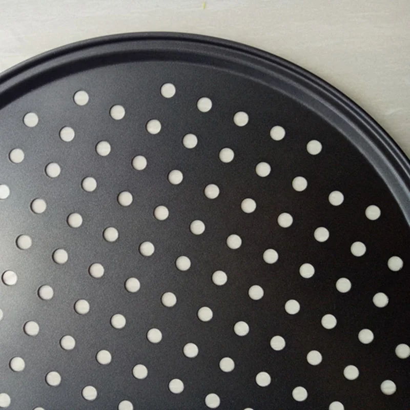 Aluminium Metal Non Stick Perforated Pizza Pan Pizza Dough Baking Tray