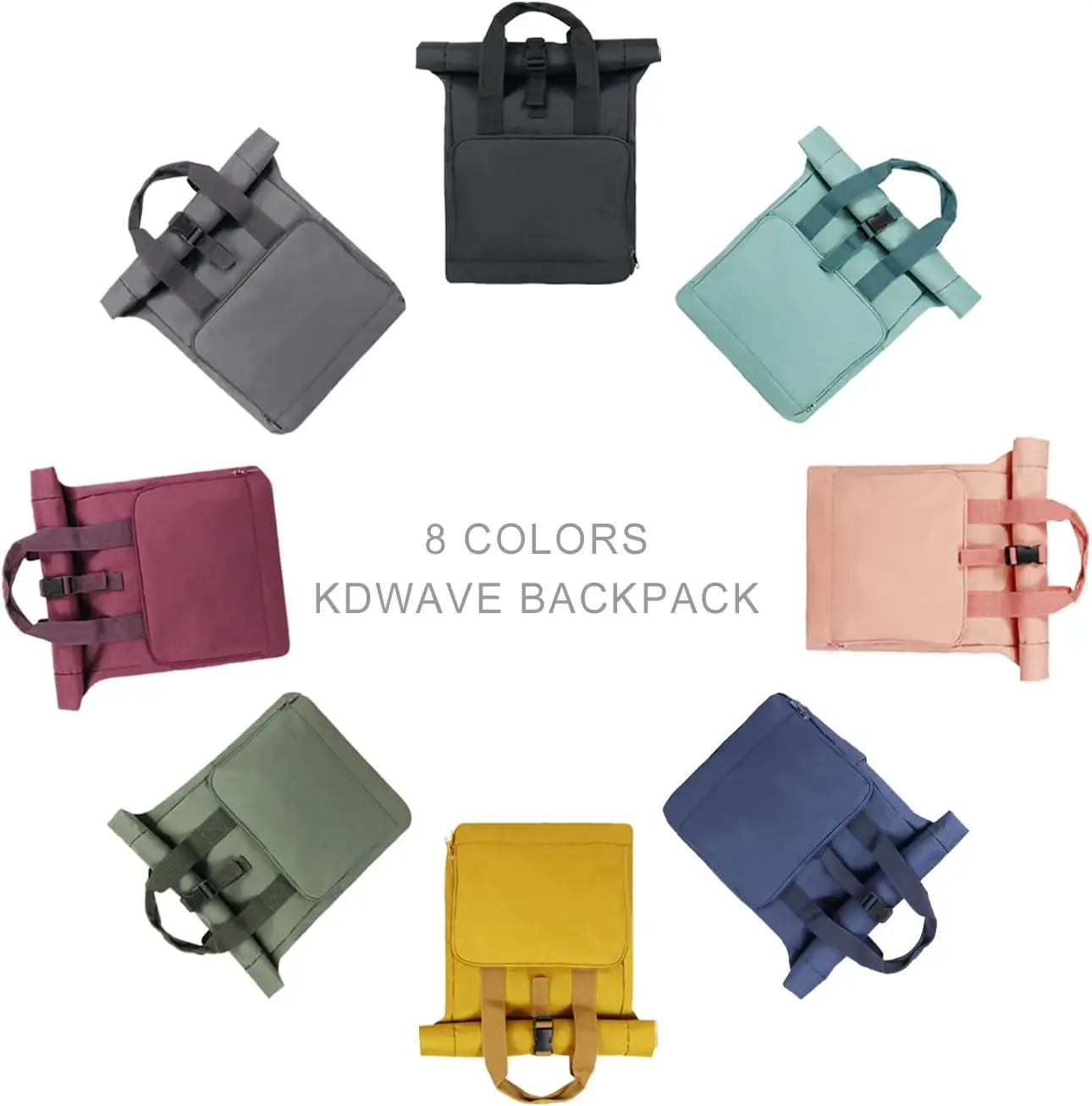 Rolltop Laptop Travel Backpack  Business Computer Backpacks for Men and Women