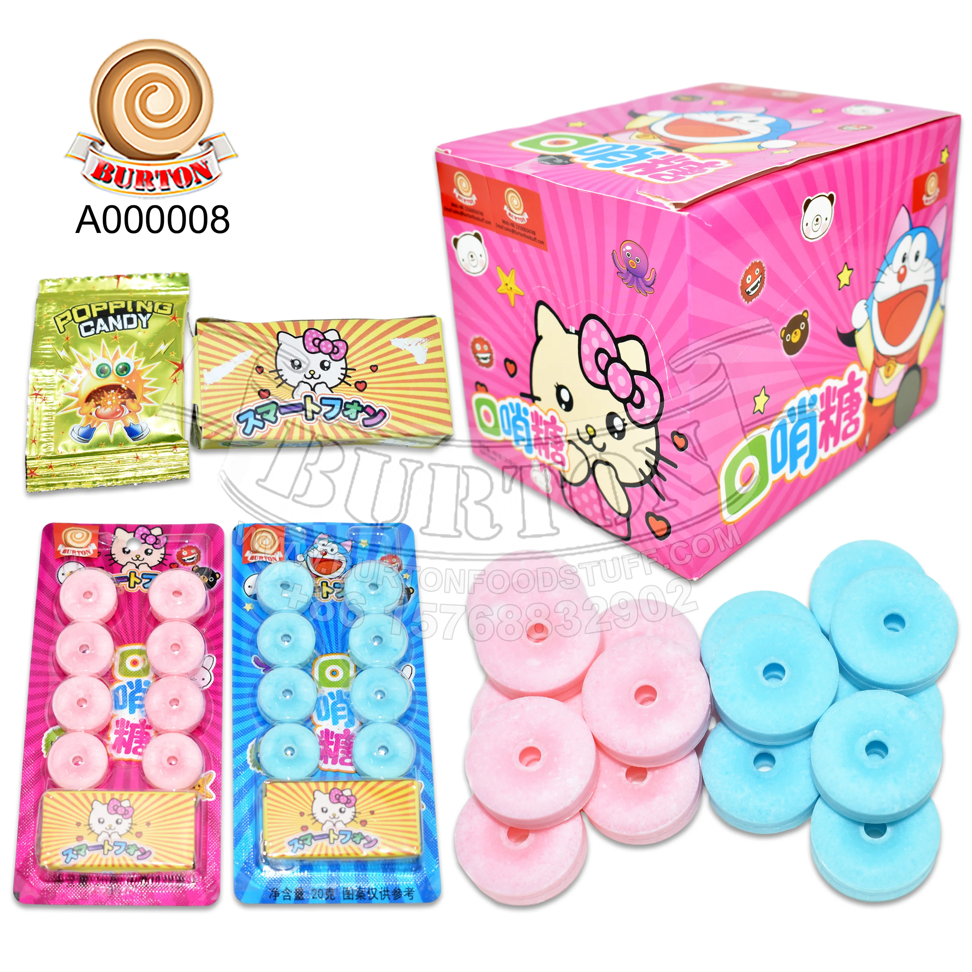 Good taste colourful whistle compressed candy with sweet popping candy