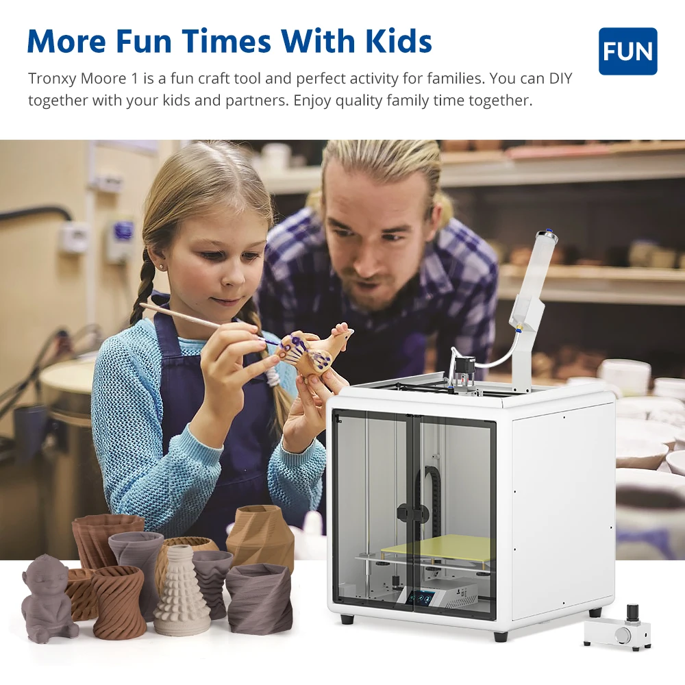 TRONXY MOORE 3 Ceramic 3D Printer Machine Ultra High Speed Home use Stampante Imprimante Impresora clay 3D Printer