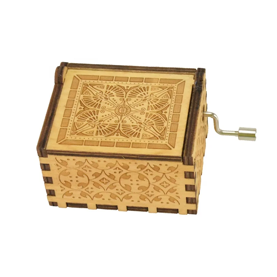 Harry Wooden Potter hand held generator Hand-cranking Hand Cranked Hedwigs Theme Music box