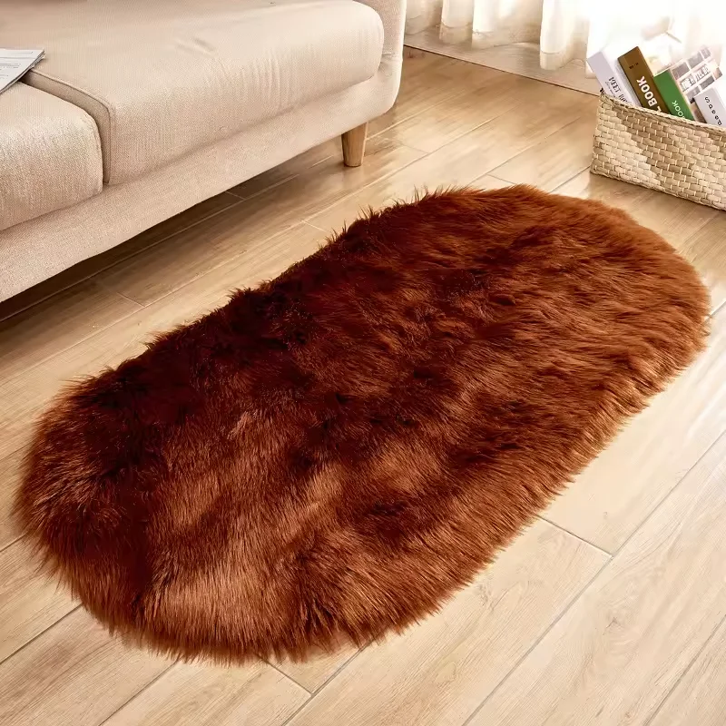 Drop Shipping Shaggy Fur Carpet Bedroom Rug Sheepskin Carpet And Rugs Living Room Decoration With Customized