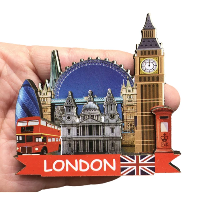 Wholesale custom 3d metal UK england london souvenir fridge magnet