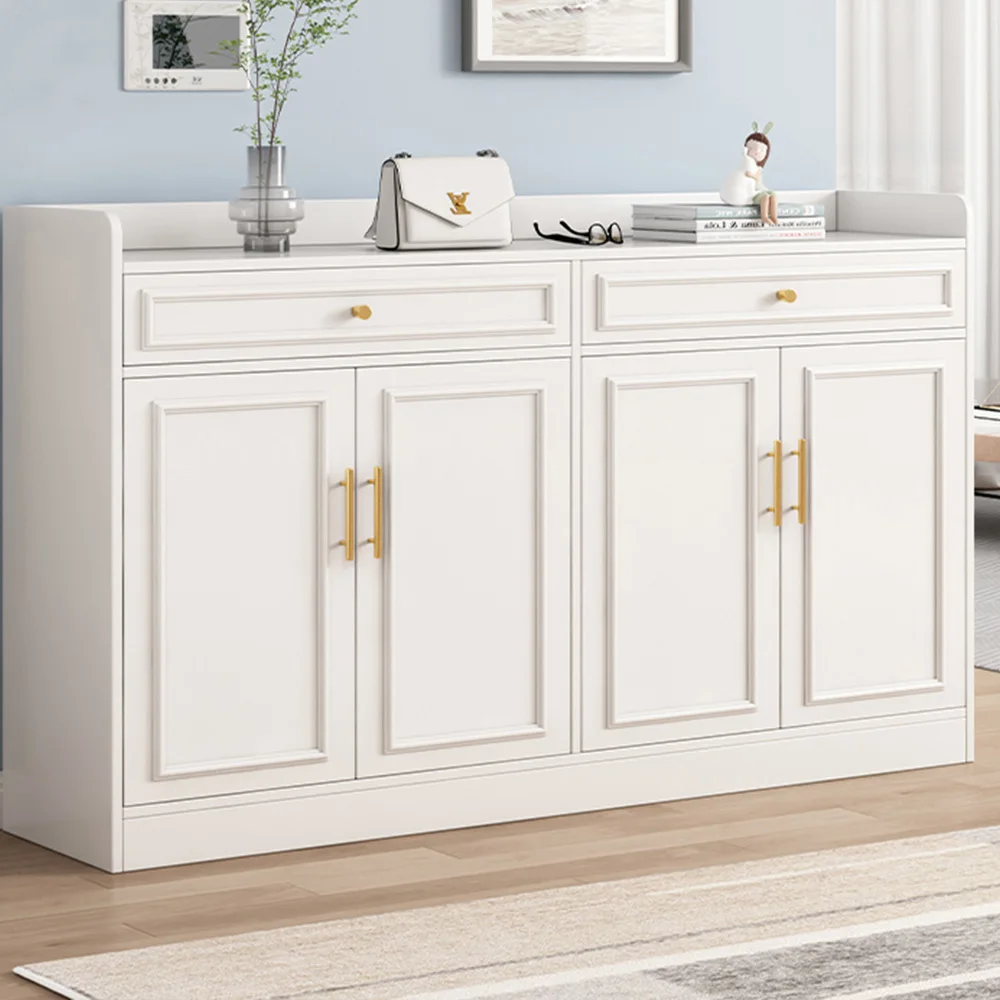 American Style Luxury Living Room Hallway Wooden Shoe Cabinet Closed Shoe Rack Modern Minimalist White Shoe Storage Cabinet