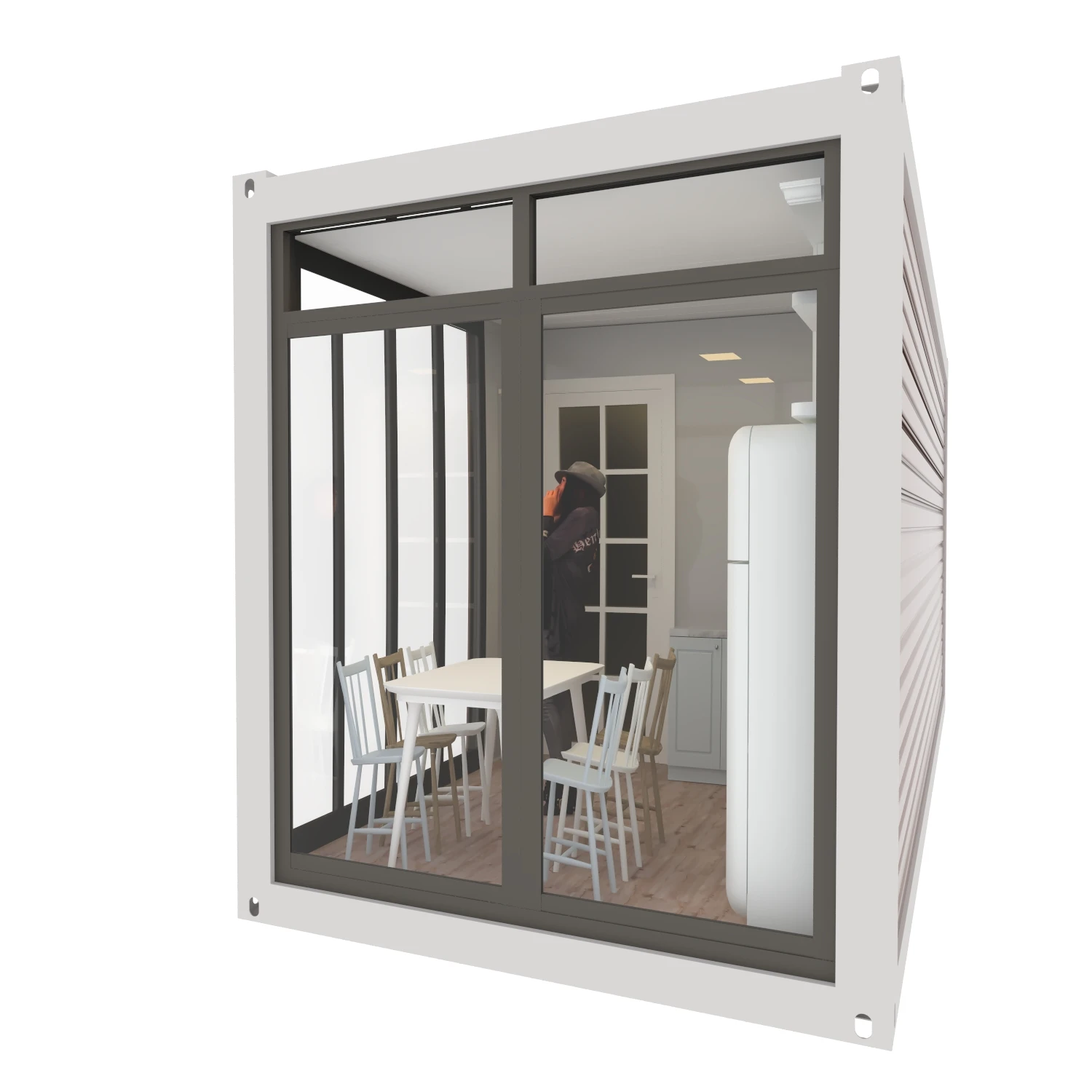 Luxury Prefab 13 Square Meters Big Window Prefabricated Houses Room 20 Feet Prefabricated Dome Houses Home