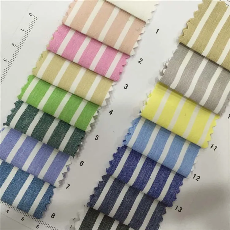 Full superfine denier yarn-dyed striped fabric shirt Superfine denier striped shirt fabric factory wholesale