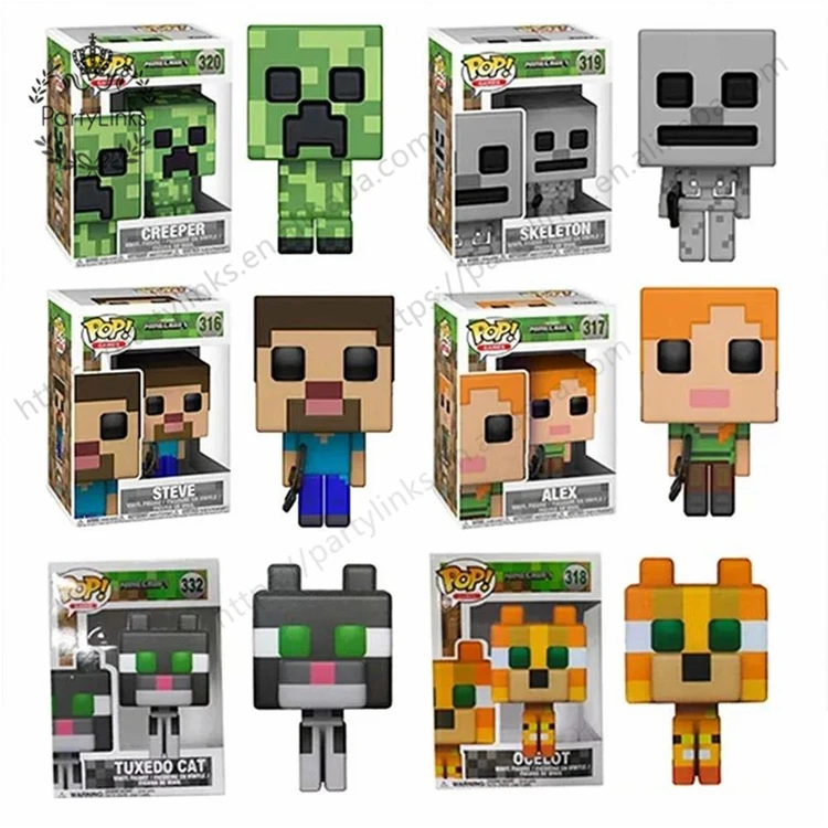 POP Minecrafts Figure Steve Zombie Doll Decoration Ornaments Alex #317 Null PVC Action Figure Collection Model Child Toy Gift