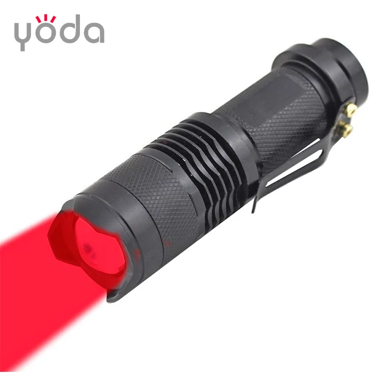 best seller Aluminum Alloy Body pocket red light Led Flashlight for Night Observation Beekeeping