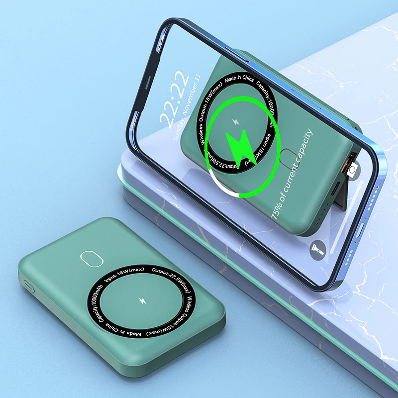 PD 18w 10000mah Fast Charger Portable Slim Magnetic Wireless Power Bank