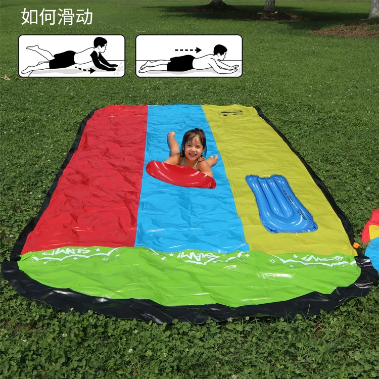Wholesale children & adult outdoor summer water slide lawn inflatable lawn inflatable water jet pad water slide toy