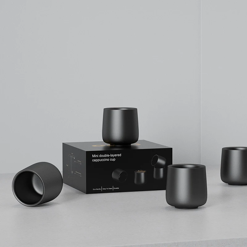 DHPO Double Wall Ceramic Coffee Cup Porcelain Espresso Cup without Handle Unique Ceramic Japanese Tea Cup