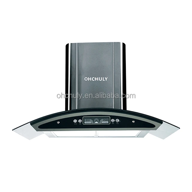 90cm Curve Glass Range Hood Kitchen Chimney Hood Side Range Hood With CE Certification